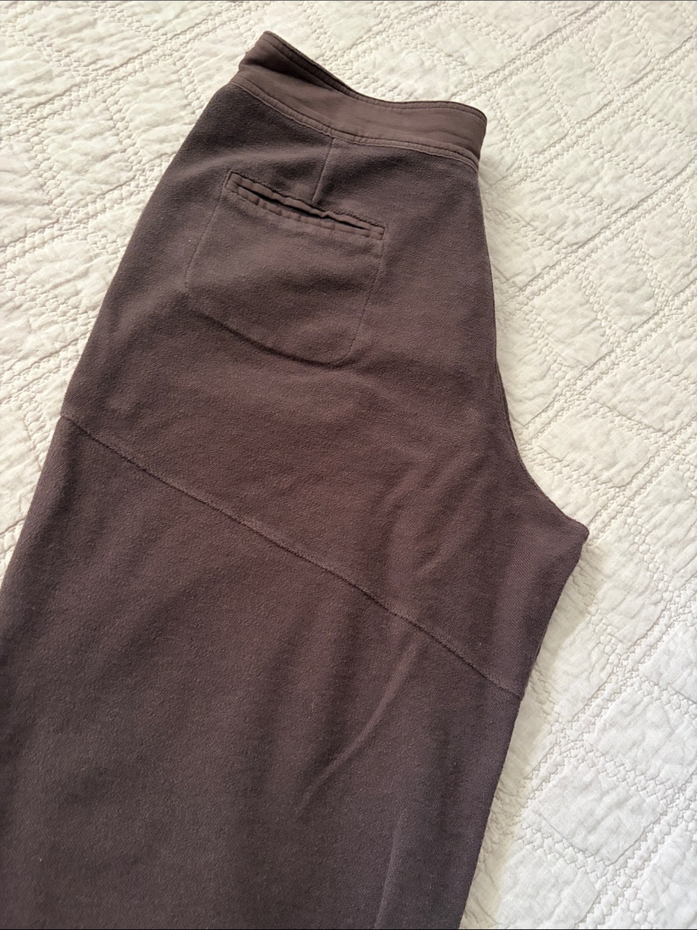 BiBi Brown Barrel Cargo Pants with Flap Pockets - Washed Terry Fabric- sz Large - Picture 13 of 14